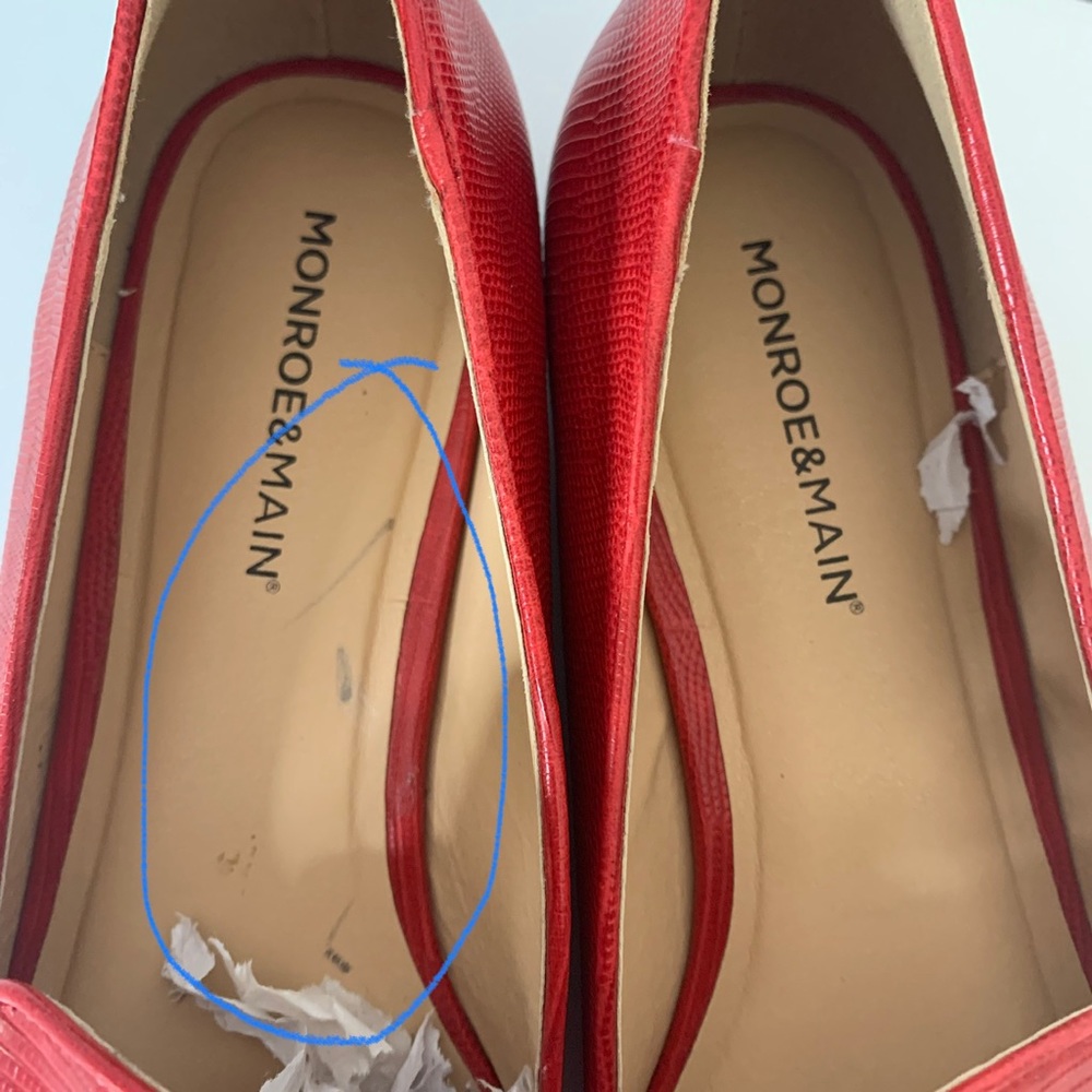 MONROE & MAIN Tonal Red Reptile Print Tassel Loafers Sz Sz 41/10 - Picture 11 of 11